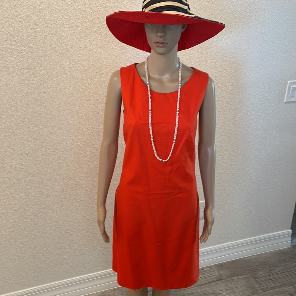 BR sleeveless lined Orange A line dress